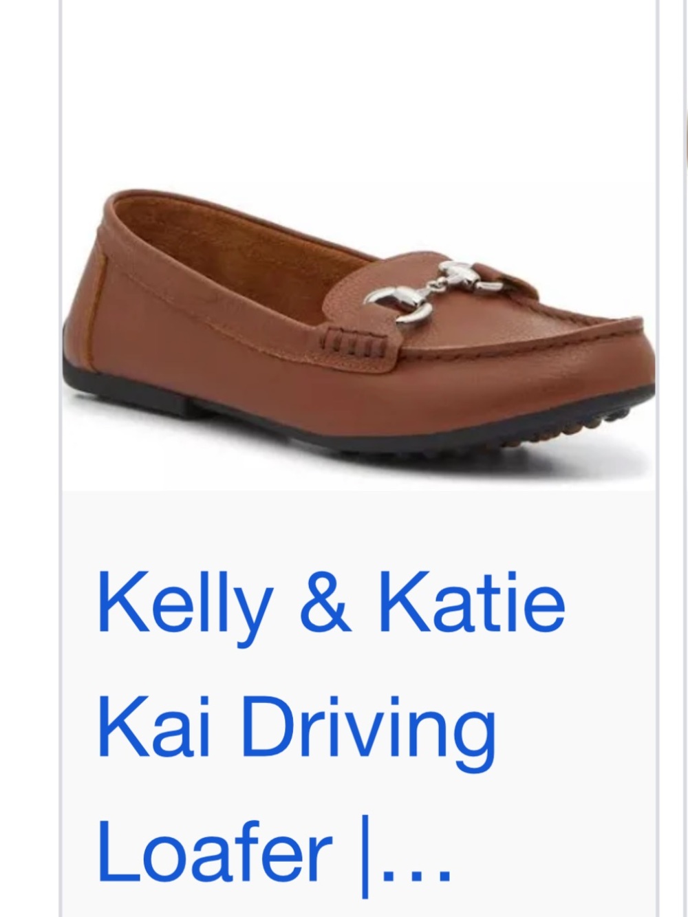 New in box Kelly & Katie whiskey color leather Loafer with Silver Bit